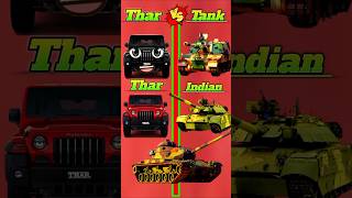 Mahendra Thar Vs Indian army Tank❓ कोन जीतेगा 🤔 | Thar Vs Tank Thug of war | #short #thar #india