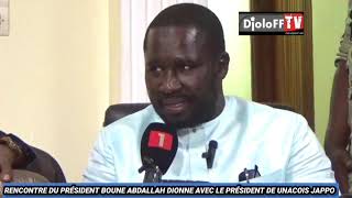 MOT ELHADJ IDY THIAM PRÉSIDENT DE UJ À L'OCCASION DE LA VISITE DU PRÉSIDENT ABDALLAH BOUNE DIONNE