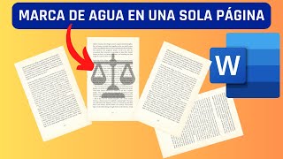 CÓMO PONER MARCA DE AGUA EN UNA SOLA PÁGINA EN WORD