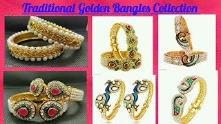 Traditional golden bangles collection 2019 I Fancy golden bangles designs