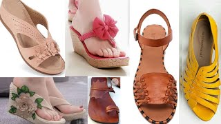 2024 TOP DIFFERENT  LADIES OFFICE STYLE  GENUINE LEATHER SLIP ON SUMMER SHOE DESIGN  FOOTWEAR/SANDAL