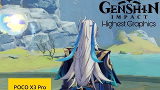 Genshin Impact V4.4 Highest Graphics | POCO X3 Pro