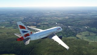 Airbus A318, British Airways, arrival in Glasgow, Scotland 🏴󠁧󠁢󠁳󠁣󠁴󠁿 🇬🇧 MSFS 2020