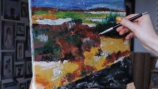 Live Landscape Painting with Silicone Brushes | Painting