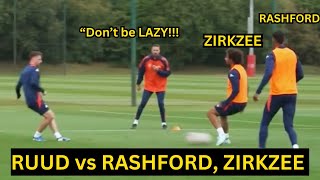 Van Nistelrooy yelled ‘DON'T BE LAZY!’😡 at Rashford & ZIRKZEE during training for Fulham | Man Utd