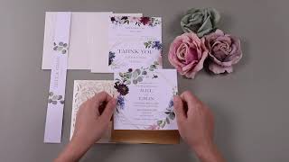 DIY Ivory Rustic Laser Cut Wedding Invitation for Your Coming Wedding PWIL123 -Pro Wedding Invites