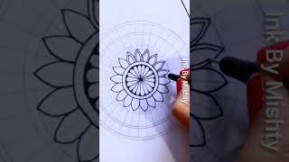 Round mandala art | mandala art | mandala art easy | mandala art for beginners | shorts