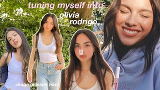 turning myself into olivia rodrigo | huge glossier haul, makeup routine + taking photos