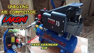 UNBOXING || Air compressor lakoni /imola 75 untuk cat kayu dan besi_ Alga Elga