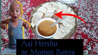 My first vlogs with momo making/momo Banya Aaj Hershu ne,😍//