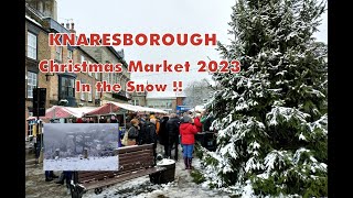 snowfall   at  Knaresborough Christmas  market Sunday 3rd December 2023