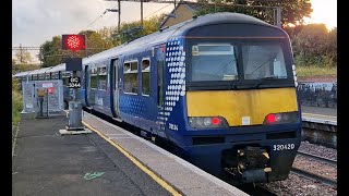 Class 320 departs Neilston