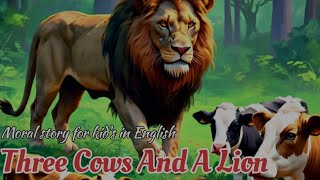 Three Cows and a Lion | Moral story for kid's in English | English story with subtitles