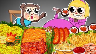 FNF - Hope Pregnant VS Jimmy Baby Eating Spicy Noodles & Fried Chicken | Mukbang Animation | ASMR