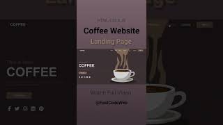 Coffee Website Using HTML & CSS | Step by Step Tutorial | Fast Code