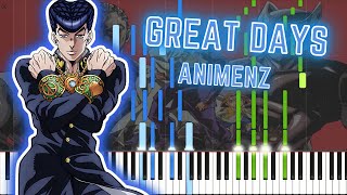 [Animenz] Great Days - JoJo's Bizarre Adventure Part 4 Piano Tutorial || Synthesia