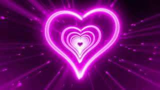 New Beautiful Purple Heart Shape Tunnel Neon Flash Romance Love Moving Fast 4K TikTok  Background