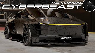 Tesla CYBERTRUCK V12 Manual Widebody Concept Cinematic 4K by Zephyr Designz