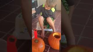 Hunter doing pumpkins