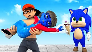 Scary Teacher 3D vs Squid Game Sonic Save Tani's Frozen Soul or Challenge 5 times