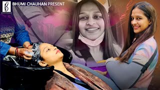 Operation pachi first time bhar gyi 🫢|Hair wash | eyebrows | Bhumichauhan vlog