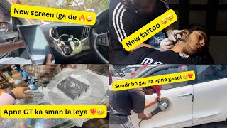 Gt650 ka sman a gya 🥹🥰 || car modified || tattoo bhe bna he leya 😨😰 bahut dard hote🤕