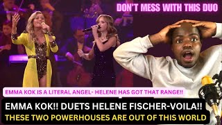 EMMA KOK AND HELENE FISCHER Mind-blowing Rendition of VOILA!!! LIVE PERFORMANCE Vocal coach reaction