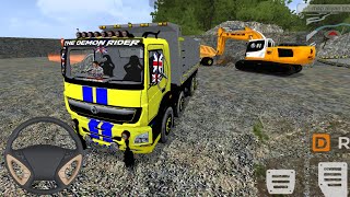 off-road new bharat benz 12 wheeler tipper truck driving in heavy offroad - Indian Traffic Mod