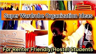 Men’s Wardrobe Organization Ideas | Space Saving Closet Organization | Renter Friendly | WomeniaATF