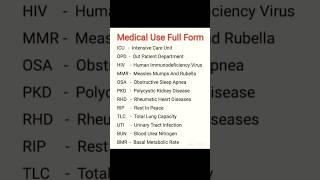 medical use full form 💊🩺#gk #smartgk #tending