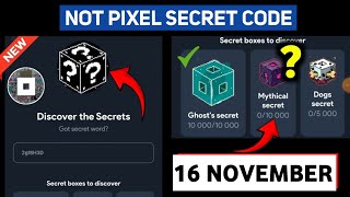 Not Pixel Secret Word | Not Pixel Airdrop Secret Code Today | Not Pixel Airdrop Secret Code