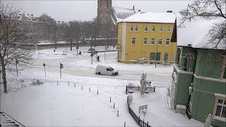 Das Schneechaos in Bernburg durch Tief Tristan am 08.02.2021