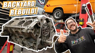 BUILDING AN LS1 TURBO VY UTE!! - Part 3 - BACKYARD BOTTOM END REBUILD!!