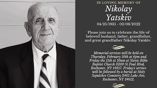 Nikolay Yatskiv Memorial Service 2/10/22