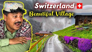 Tribal People React To Beautiful rain walking tour in Gimmelwald A Swiss Village