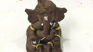 Clay Ganesha Making at home |How to make Ganpati idol with red soil clay| Eco friendly Clay Ganpati