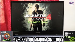 Uncharted 4 A Thief's End Gameplay On Legion 5 | GTX 1650 + Ryzen 5 4600H + 16GB Ram | 45+ FPS