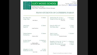 Piano Students of Catherine Fabian - Lucy Moses School Spring 2021 Recital