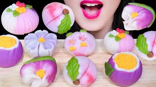 ASMR 화과자 먹방 🌸 FLOWER RICE CAKE, FRUIT RICE CAKE 🍑 WAGASHI 和菓子 わがし咀嚼音 REAL EATING SOUNDS MUKBANG