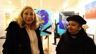 Liliana Cavallero avec Marie-Andréa Zammit à son expo hommage à Joséphine Baker galerie Mona Lisa