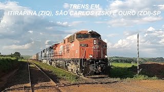 Trens em Itirapina (ZIQ), São Carlos (ZSK) e Ouro (ZOI)-SP