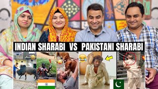 Indian Sharabi Funny Videos Vs Pakistani Sharabi Funny Videos | India Vs Pakistan | Reaction!!