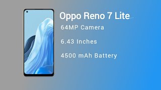 Oppo Reno 7 Lite Official look, Price, Camera, Design, Specifications and Features