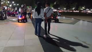 suasana malam hari lapangan dwi warna barabai