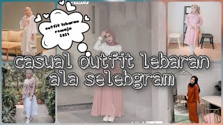 style hijab outfit lebaran remaja 2021 || casual outfit lebaran ala selebgram !!