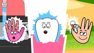 Wash your hands -  Brush your teeth - Boo Boo Song -  Healthy Habits - Nursery Rhymes - Kids Songs