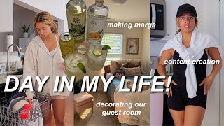 DAY IN MY LIFE IN MY NEW HOUSE | decorating our guest room & making margs!