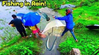 Rescue Fishes🥰🤩from Assam River Flood| Fishing in rainy day | Fishing in village | Fishing video