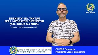 INDENNITA' UNA TANTUM PER I LAVORATORI DIPENDENTI (C.D. BONUS 200 EURO)