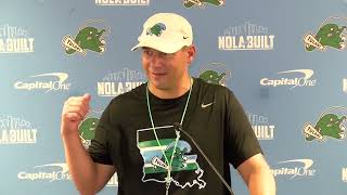 Tulane coach Jon Sumrall recaps Green Wave's close loss at Oklahoma, previews trip to Ragin' Cajuns